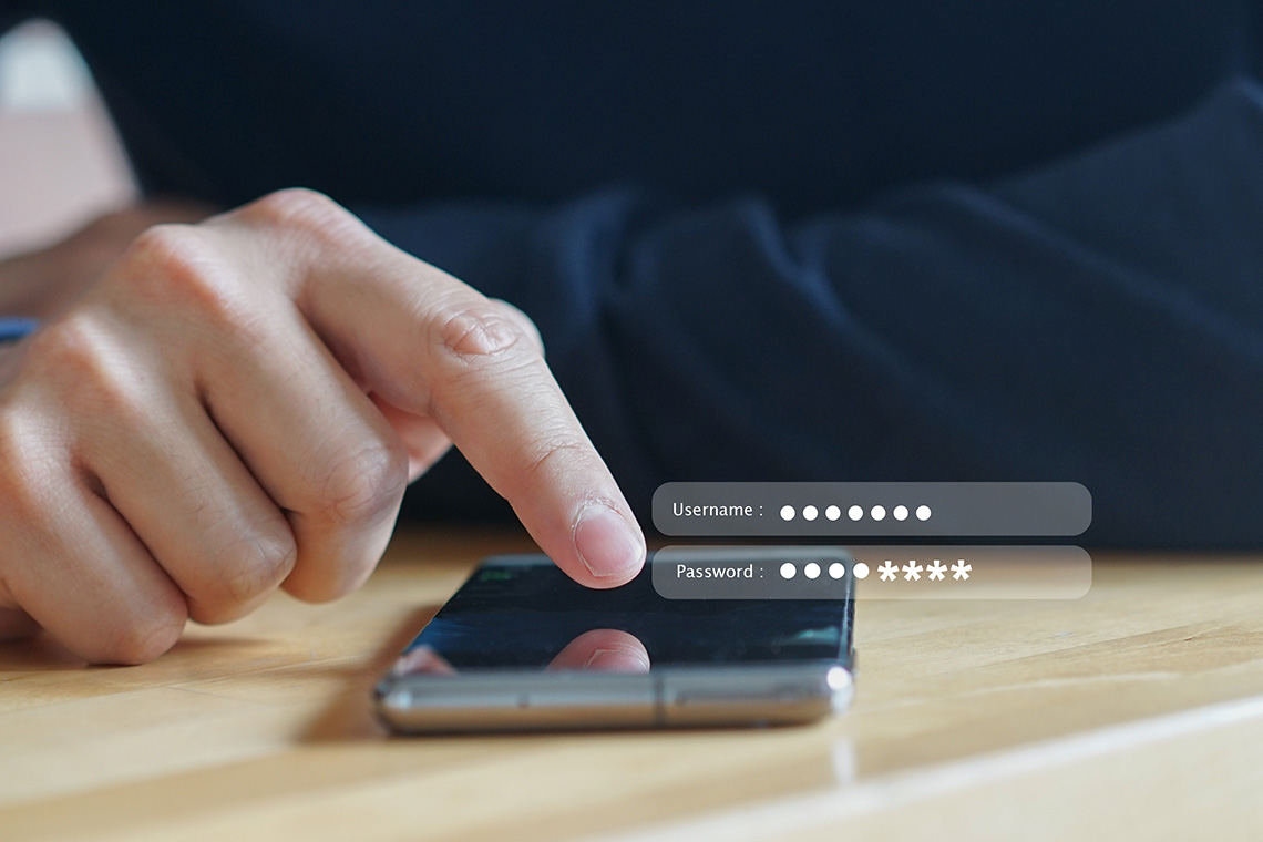 Entering password on mobile